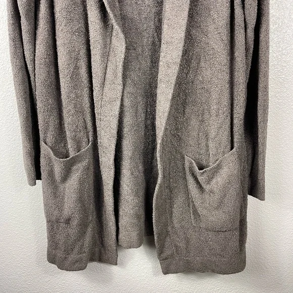 Barefoot Dreams CozyChic Lite Wrap Cardigan Womens XS/S Brown 480 Hooded Sweater - Picture 3 of 9